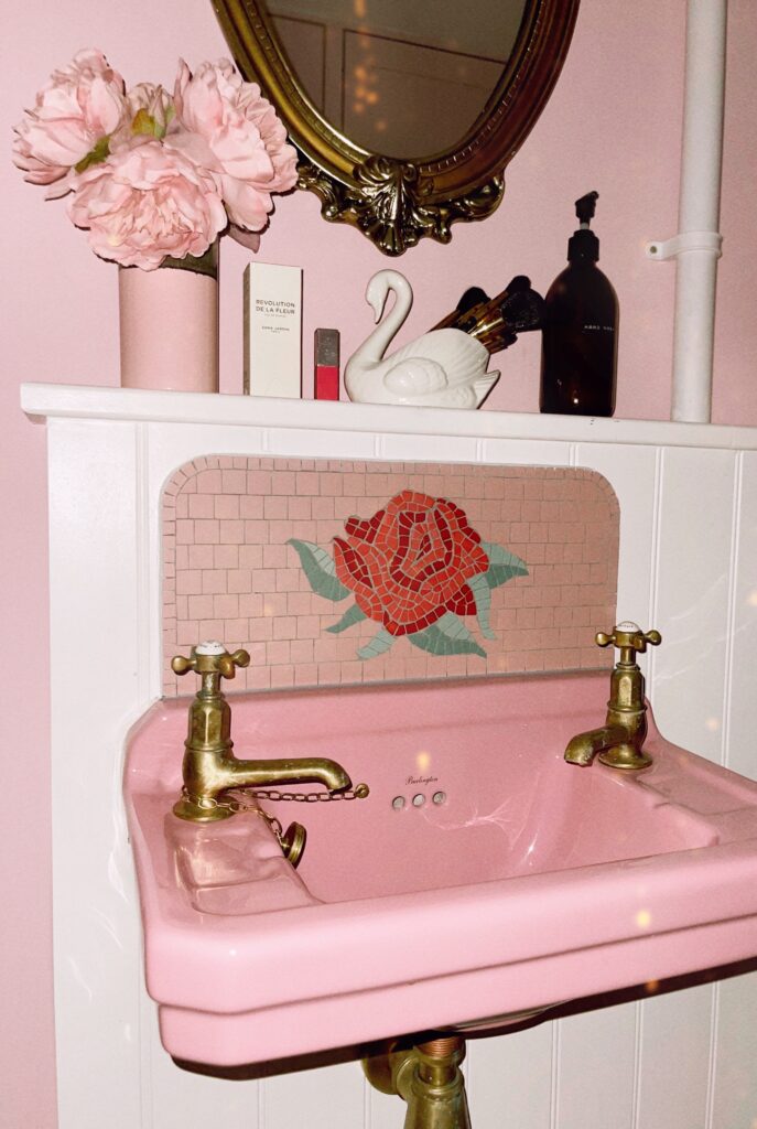 unexpected red theory Pink sink 