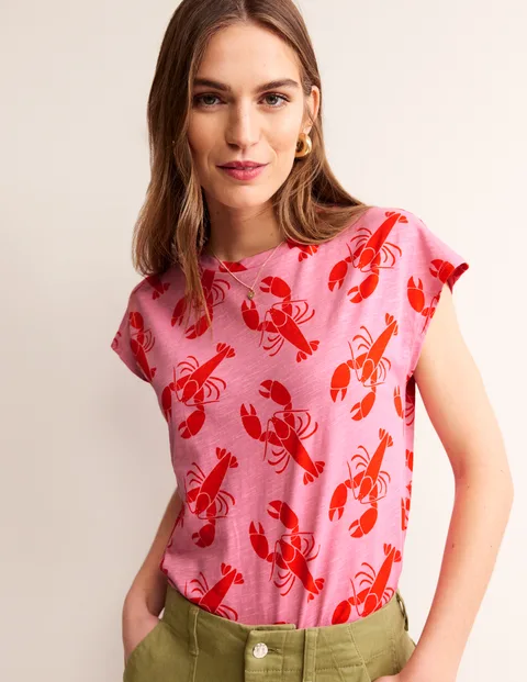 Boden lobster top pink and red 